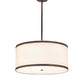 Meyda Lighting Cilindro Textrene 28" 4-Light Mahogany Bronze Pendant Light With White Eggshell Fabric & Statuario Idalight Shade