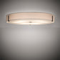 Meyda Lighting Cilindro Textrene 30" 6-Light Smoke Flush Mount Light With Beige Textrene & White Opal Shade Glass