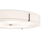 Meyda Lighting Cilindro Textrene 30" 6-Light Smoke Flush Mount Light With Beige Textrene & White Opal Shade Glass