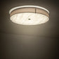 Meyda Lighting Cilindro Textrene 30" LED Smoke Flush Mount Light With Beige Textrene & White Shade