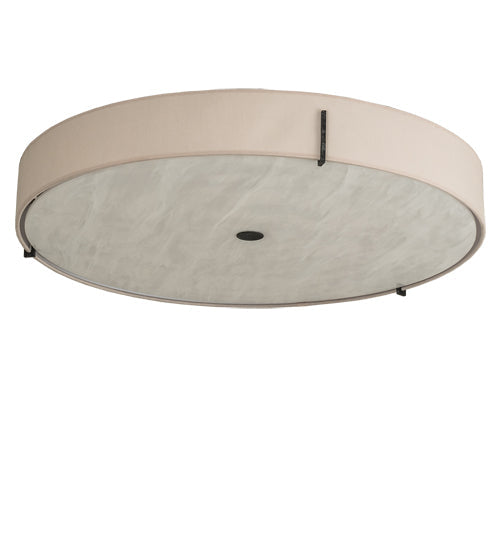 Meyda Lighting Cilindro Textrene 30" LED Smoke Flush Mount Light With Beige Textrene & White Shade