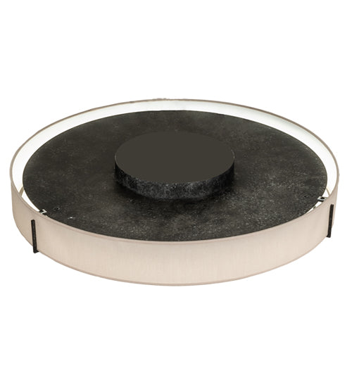 Meyda Lighting Cilindro Textrene 30" LED Smoke Flush Mount Light With Beige Textrene & White Shade