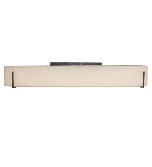 Meyda Lighting Cilindro Textrene 30" LED Smoke Flush Mount Light With Beige Textrene & White Shade