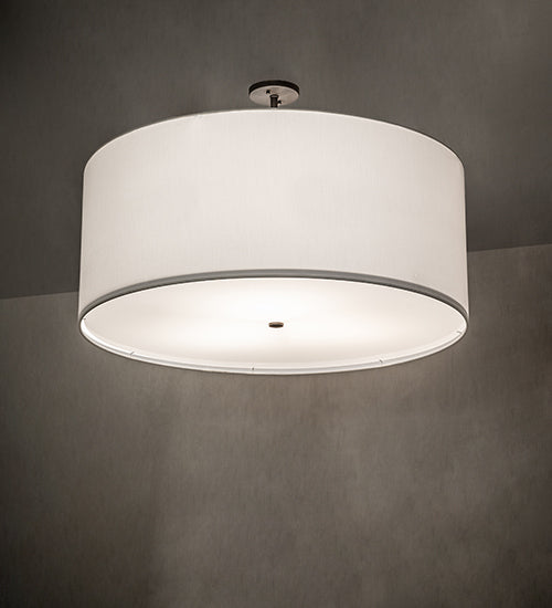 Meyda Lighting Cilindro Textrene 36" 3-Light Oil Rubbed Bronze Semi-flush Mount Light With White Textrene & Statuario Idalight Shade
