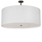 Meyda Lighting Cilindro Textrene 36" 3-Light Oil Rubbed Bronze Semi-flush Mount Light With White Textrene & Statuario Idalight Shade