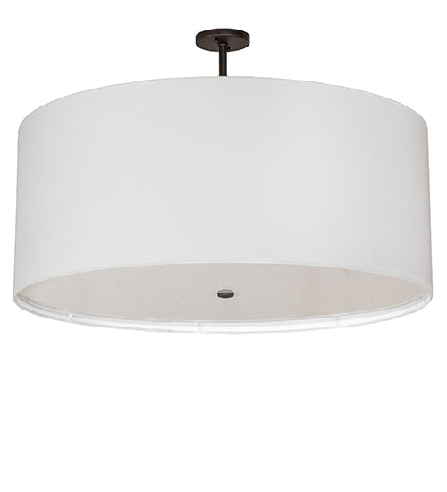 Meyda Lighting Cilindro Textrene 36" 3-Light Oil Rubbed Bronze Semi-flush Mount Light With White Textrene & Statuario Idalight Shade