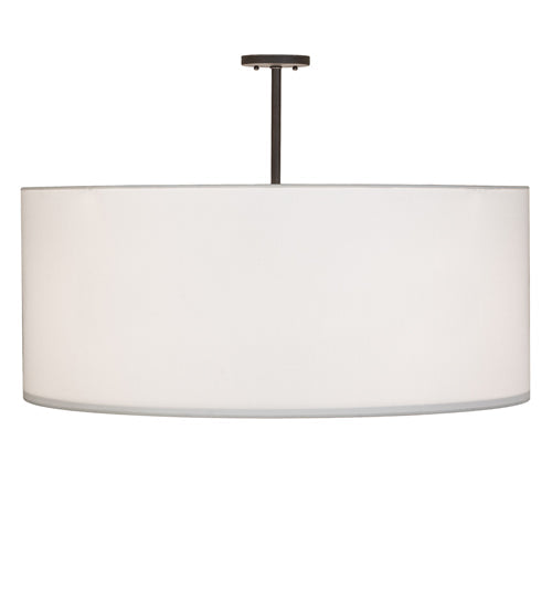 Meyda Lighting Cilindro Textrene 36" 3-Light Oil Rubbed Bronze Semi-flush Mount Light With White Textrene & Statuario Idalight Shade
