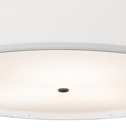 Meyda Lighting Cilindro Textrene 36" 3-Light Oil Rubbed Bronze Semi-flush Mount Light With White Textrene & Statuario Idalight Shade
