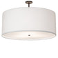 Meyda Lighting Cilindro Textrene 36" 3-Light Oil Rubbed Bronze Semi-flush Mount Light With White Textrene & Statuario Idalight Shade