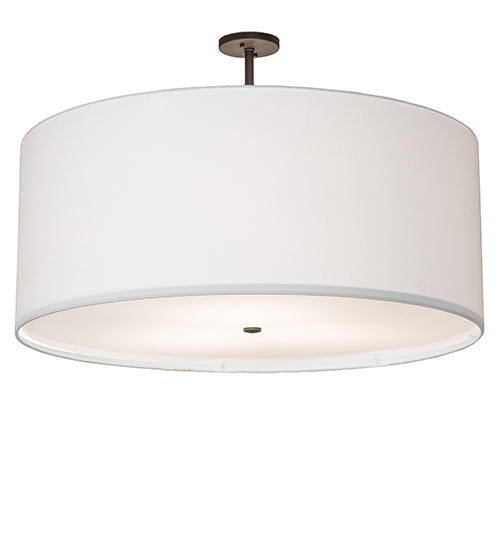 Meyda Lighting Cilindro Textrene 36" 3-Light Oil Rubbed Bronze Semi-flush Mount Light With White Textrene & Statuario Idalight Shade