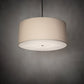 Meyda Lighting Cilindro Textrene 36" 6-Light Nickel Pendant Light With White Textrene Shade
