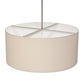 Meyda Lighting Cilindro Textrene 36" 6-Light Nickel Pendant Light With White Textrene Shade