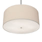 Meyda Lighting Cilindro Textrene 36" 6-Light Nickel Pendant Light With White Textrene Shade