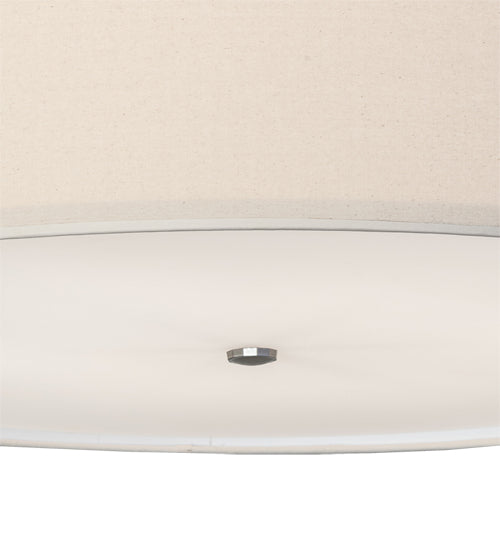 Meyda Lighting Cilindro Textrene 36" 6-Light Nickel Pendant Light With White Textrene Shade