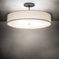 Meyda Lighting Cilindro Textrene 42" 6-Light Flat Black Semi-flush Mount Light With Beige Shade