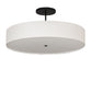 Meyda Lighting Cilindro Textrene 42" 6-Light Flat Black Semi-flush Mount Light With Beige Shade