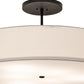 Meyda Lighting Cilindro Textrene 42" 6-Light Flat Black Semi-flush Mount Light With Beige Shade