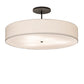 Meyda Lighting Cilindro Textrene 42" 6-Light Flat Black Semi-flush Mount Light With Beige Shade