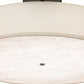 Meyda Lighting Cilindro Textrene 42" LED Flat Black Semi-flush Mount Light With Eggshell Fabric & Angelwing Idalight Shade