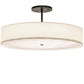 Meyda Lighting Cilindro Textrene 42" LED Flat Black Semi-flush Mount Light With Eggshell Fabric & Angelwing Idalight Shade