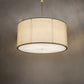 Meyda Lighting Cilindro Textrene 68" 12-Light Brushed Brass Pendant Light With Laura Beige & Statuario Idalight Shade