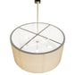 Meyda Lighting Cilindro Textrene 68" 12-Light Brushed Brass Pendant Light With Laura Beige & Statuario Idalight Shade