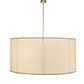 Meyda Lighting Cilindro Textrene 68" 12-Light Brushed Brass Pendant Light With Laura Beige & Statuario Idalight Shade