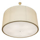 Meyda Lighting Cilindro Textrene 68" 12-Light Brushed Brass Pendant Light With Laura Beige & Statuario Idalight Shade