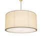 Meyda Lighting Cilindro Textrene 68" 12-Light Brushed Brass Pendant Light With Laura Beige & Statuario Idalight Shade