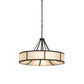 Meyda Lighting Cilindro Ventura 40" 8-Light Oil Rubbed Bronze Pendant Light With Laura Beige Textrene Shade