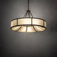 Meyda Lighting Cilindro Ventura 40" 8-Light Oil Rubbed Bronze Pendant Light With Laura Beige Textrene Shade