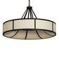 Meyda Lighting Cilindro Ventura 40" 8-Light Oil Rubbed Bronze Pendant Light With Laura Beige Textrene Shade