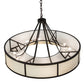 Meyda Lighting Cilindro Ventura 40" 8-Light Oil Rubbed Bronze Pendant Light With Laura Beige Textrene Shade
