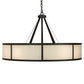 Meyda Lighting Cilindro Ventura 40" 8-Light Oil Rubbed Bronze Pendant Light With Laura Beige Textrene Shade