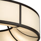 Meyda Lighting Cilindro Ventura 40" 8-Light Oil Rubbed Bronze Pendant Light With Laura Beige Textrene Shade