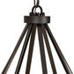 Meyda Lighting Cilindro Ventura 40" 8-Light Oil Rubbed Bronze Pendant Light With Laura Beige Textrene Shade