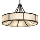 Meyda Lighting Cilindro Ventura 40" 8-Light Oil Rubbed Bronze Pendant Light With Laura Beige Textrene Shade