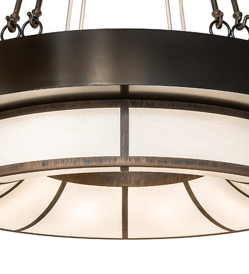 Meyda Lighting Cilindro Ventura 42" 16-Light Cortez Gold & Timeless Bronze Pendant Light With White Shade