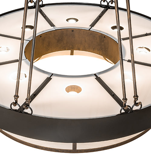 Meyda Lighting Cilindro Ventura 42" 16-Light Cortez Gold & Timeless Bronze Pendant Light With White Shade
