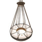 Meyda Lighting Cilindro Ventura 42" 16-Light Cortez Gold & Timeless Bronze Pendant Light With White Shade