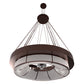 Meyda Lighting Cilindro Ventura 72" 16-Light Antique Copper & Extreme Chrome Chandelier With White Shade Glass and Fan