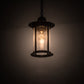 Meyda Lighting Cimelio 12" Solar Black Pendant Light With Clear Seeded Shade Glass
