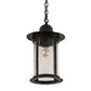 Meyda Lighting Cimelio 12" Solar Black Pendant Light With Clear Seeded Shade Glass