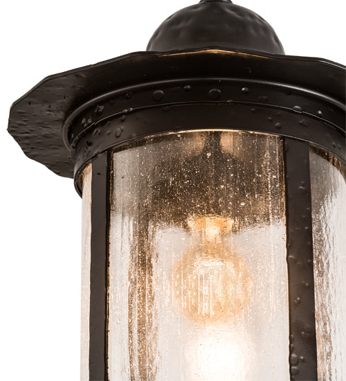 Meyda Lighting Cimelio 12" Solar Black Pendant Light With Clear Seeded Shade Glass