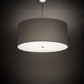 Meyda Lighting Cipriana 36" 6-Light Extreme Chrome Pendant Light With Glacier Blue Textrene Shade