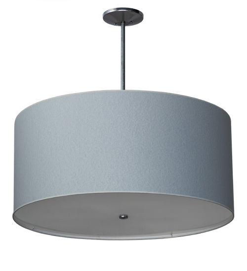 Meyda Lighting Cipriana 36" 6-Light Extreme Chrome Pendant Light With Glacier Blue Textrene Shade