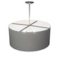 Meyda Lighting Cipriana 36" 6-Light Extreme Chrome Pendant Light With Glacier Blue Textrene Shade