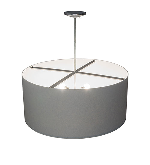 Meyda Lighting Cipriana 36" 6-Light Extreme Chrome Pendant Light With Glacier Blue Textrene Shade