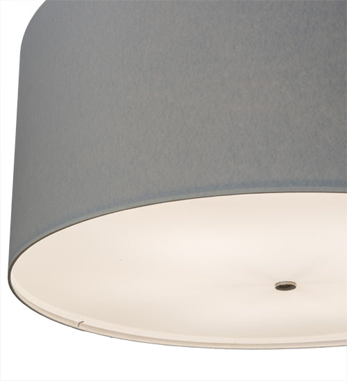 Meyda Lighting Cipriana 36" 6-Light Extreme Chrome Pendant Light With Glacier Blue Textrene Shade
