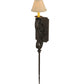 Meyda Lighting Cipriana 6" Coffee Bean Wall Sconce With Beige Linen Shade